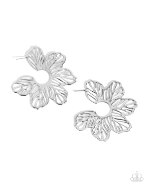 Paparazzi Floral Fame - Silver Earrings