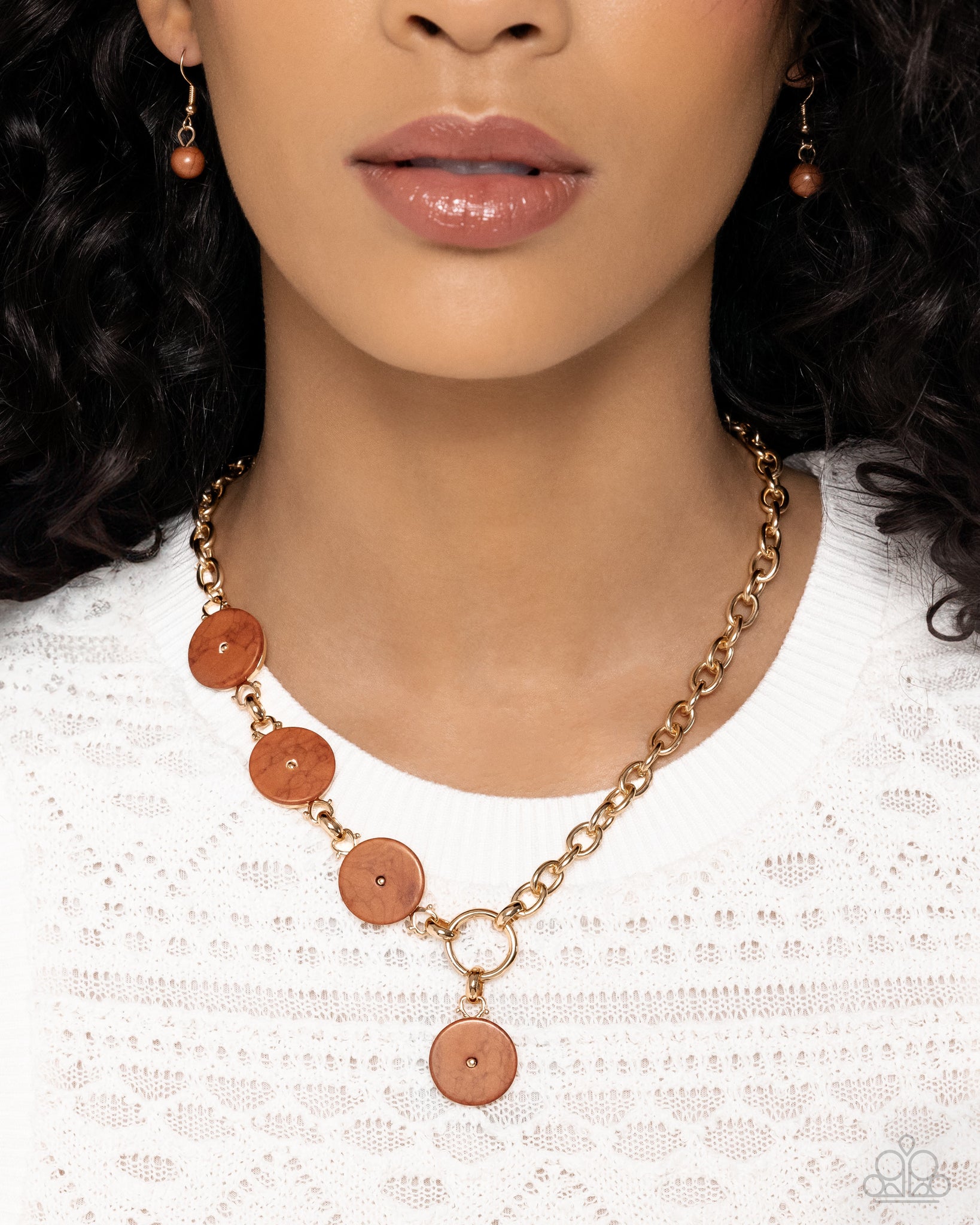 Paparazzi Savory Stone Brown Necklace & Savory Season Brown Bracelet