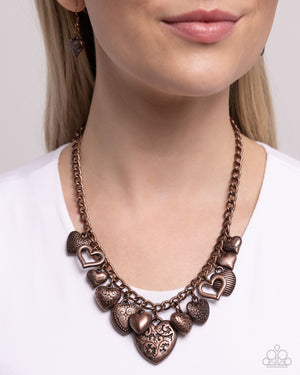 Paparazzi Heart Hangout - Copper Necklace