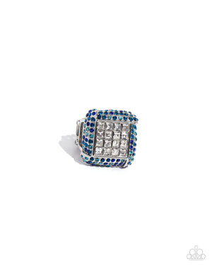 Paparazzi Medium SQUARE - Blue Ring