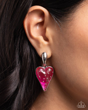 Paparazzi Glossy Goodwill - Pink Earrings