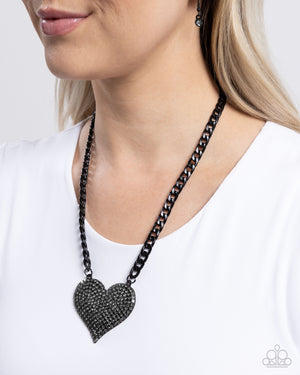 Paparazzi Affectionate Action - Black Necklace