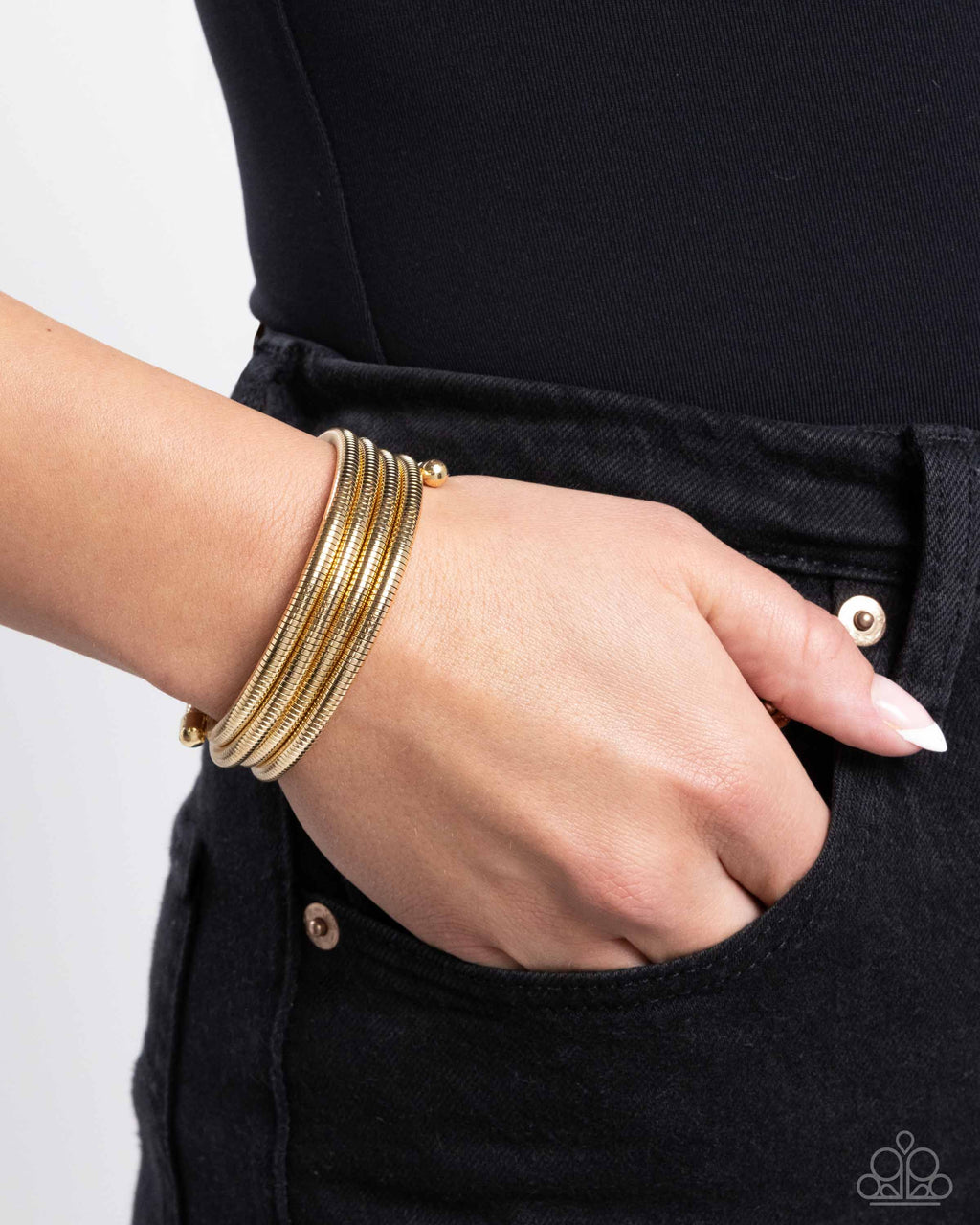 Paparazzi Coiled Command - Gold Bracelet