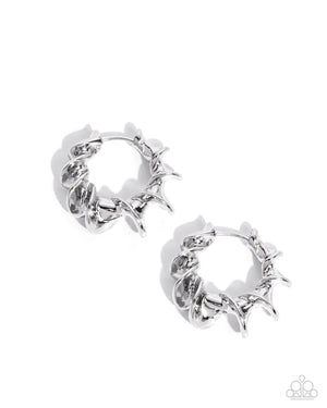 Paparazzi Corkscrew Chic - Silver Earrings