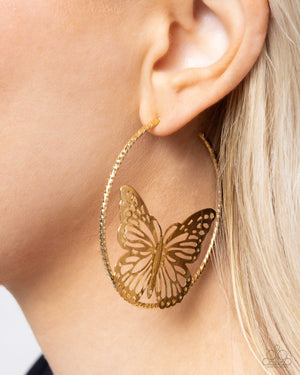 Paparazzi Aerial Alias - Gold Earrings