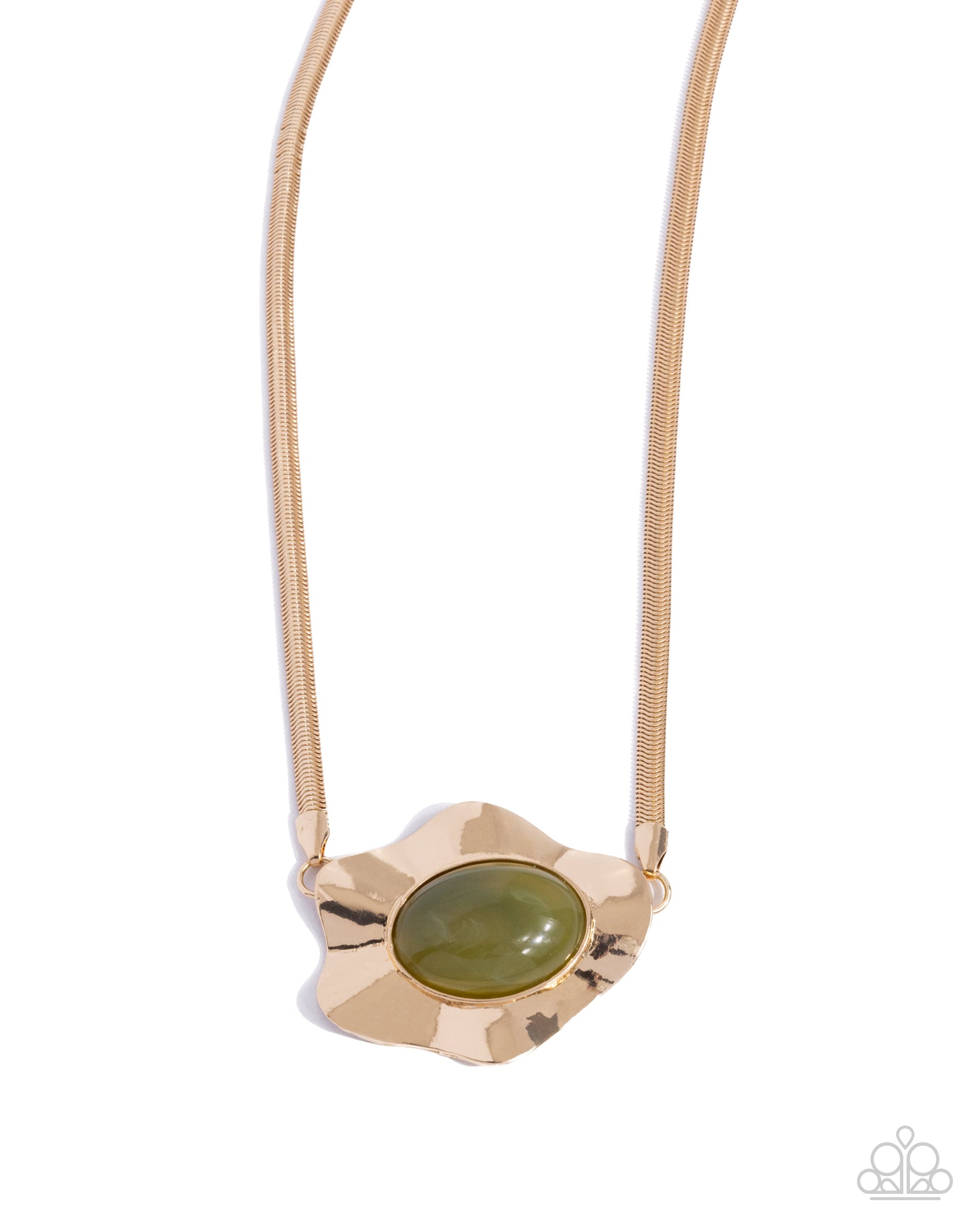 Paparazzi Sideways Shimmer - Green Necklace