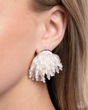 Paparazzi Sunset Shower - White Earrings