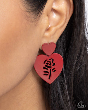 Paparazzi Showstopping Silhouette - Red Earrings