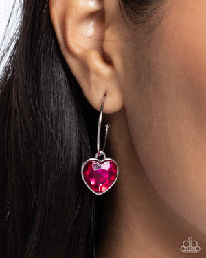 Paparazzi Diamond of the Night - Pink Earrings