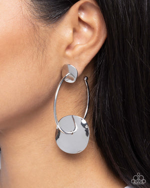 Paparazzi Textured Trouble - Silver Earrings