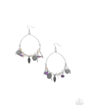 Paparazzi Feathered Fringe - Purple Earrings