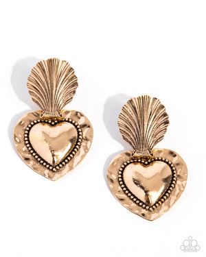 Paparazzi Mythical Moment - Gold Earrings