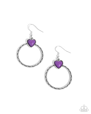 Paparazzi Heart Holiday - Purple Earrings