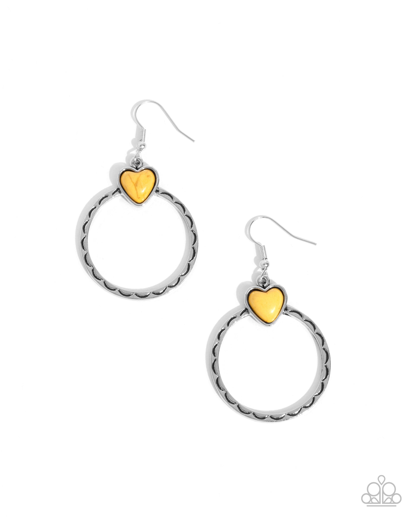 Paparazzi Heart Holiday - Yellow Earrings