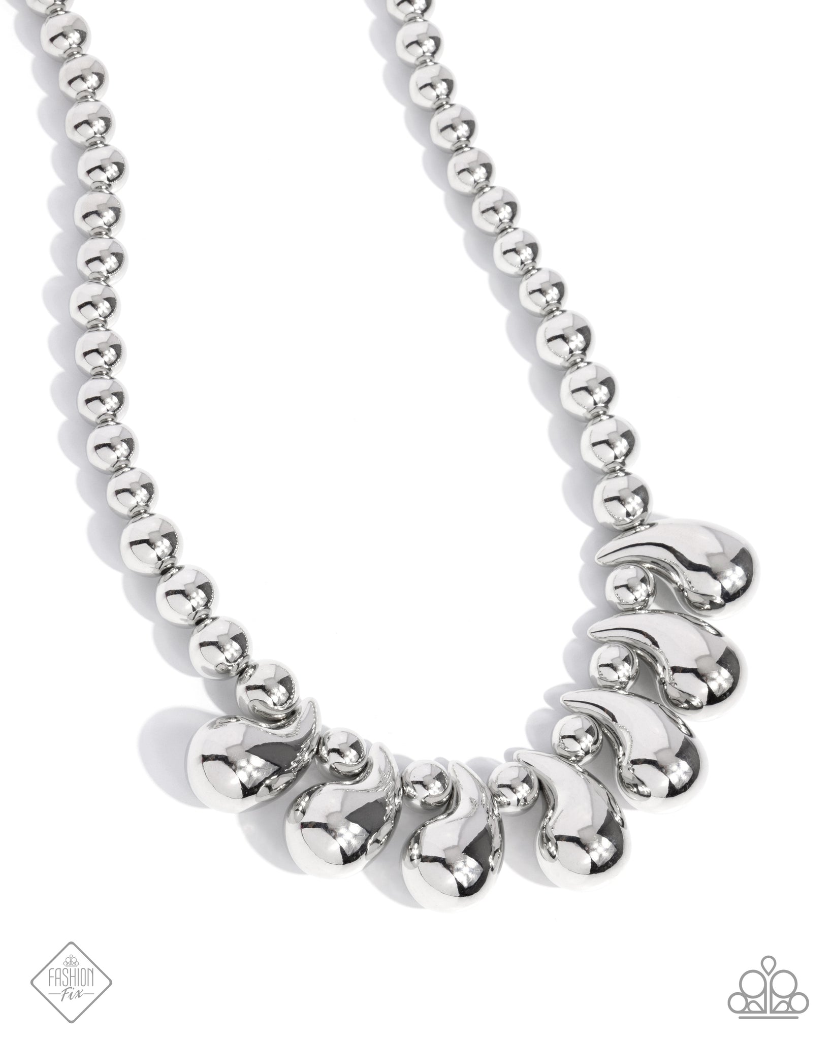 Paparazzi Raindrop Rebel - Silver Necklace