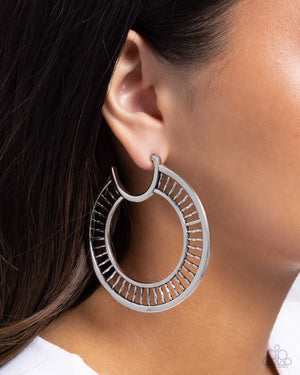 Paparazzi Set the Scene - Silver Earrings