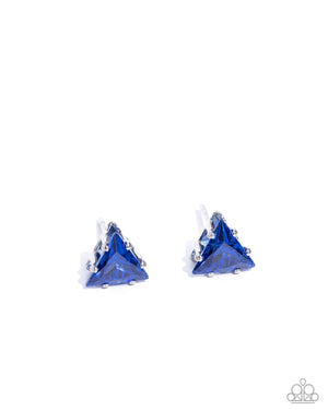 Paparazzi Triangular Twinkle - Blue Earrings