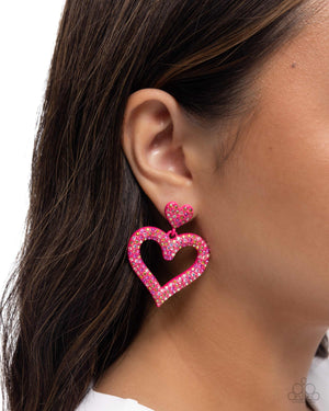 Paparazzi Dazzling Deed - Pink Earrings