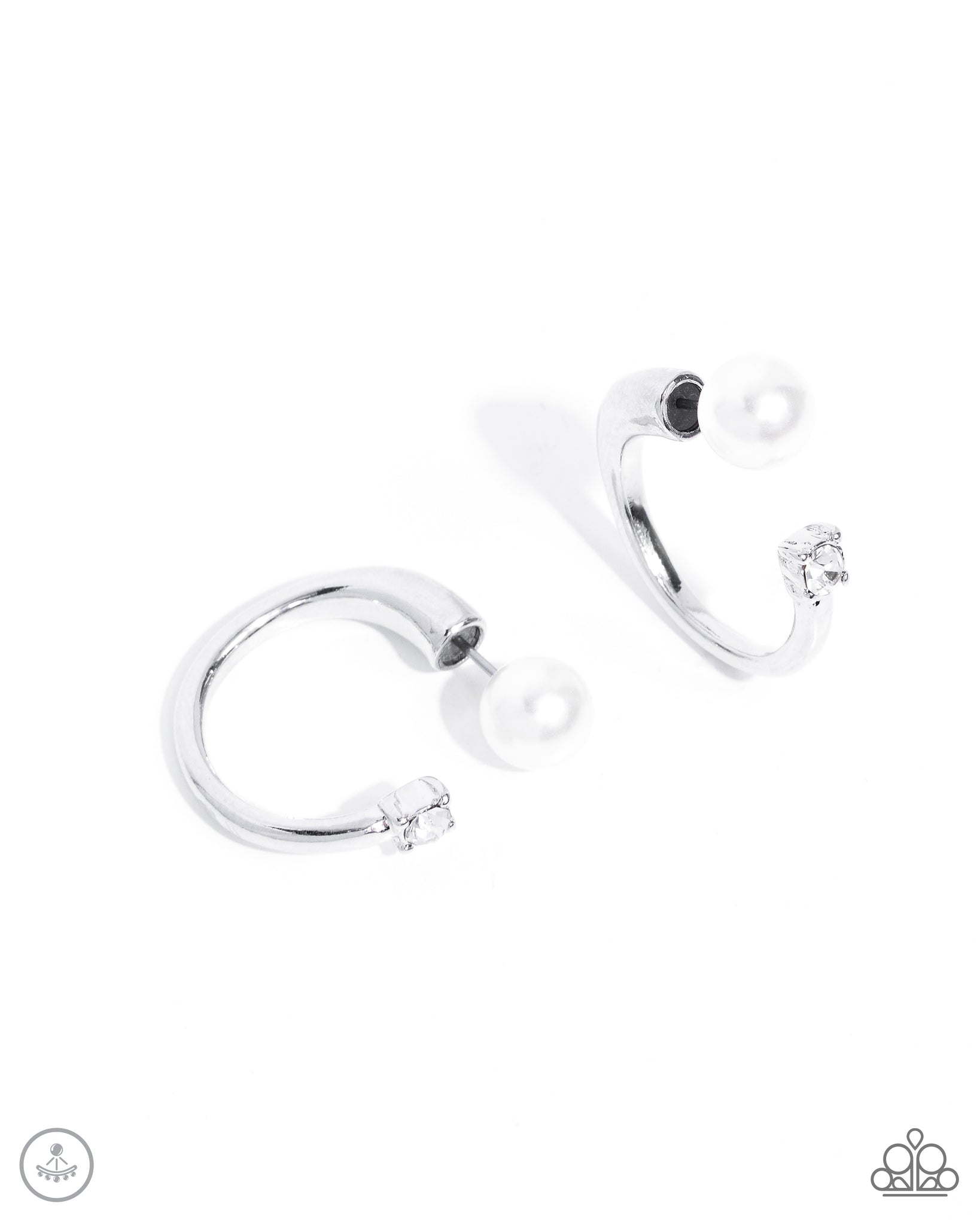 Paparazzi Decade Dance - White Post Earrings