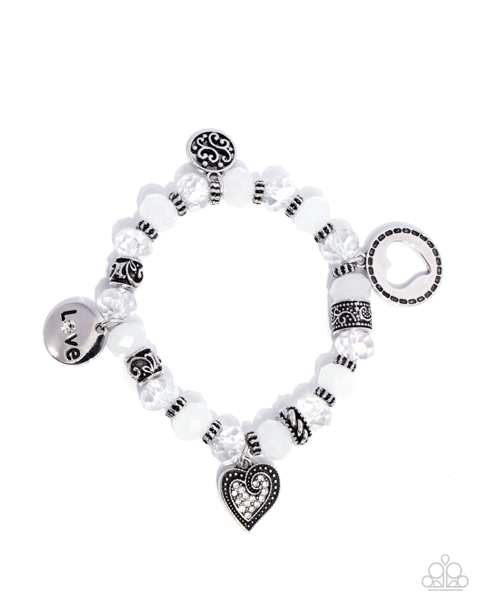 Paparazzi Filigree Finesse - White Bracelet