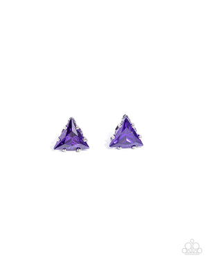 Paparazzi Triangular Twinkle - Purple Earrings