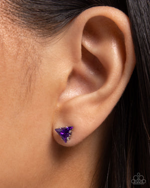 Paparazzi Triangular Twinkle - Purple Earrings