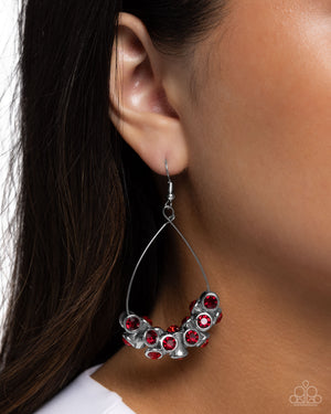 Paparazzi Courageous Chandelier - Red Earrings