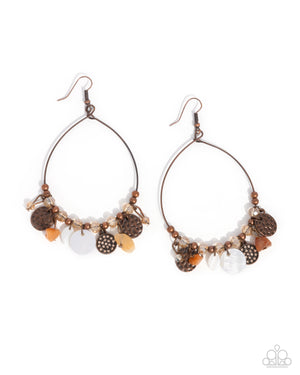 Paparazzi Wiry Wayfarer - Copper Earrings