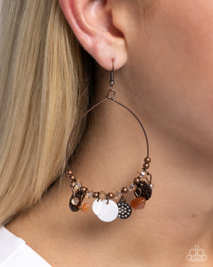 Paparazzi Wiry Wayfarer - Copper Earrings