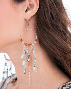 Paparazzi Commanding Cascade - Blue Earrings