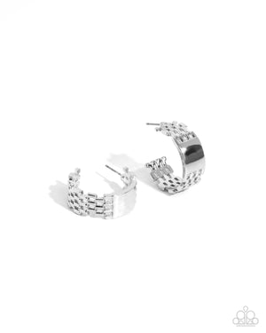 Paparazzi Interlocked Immunity - Silver Earrings