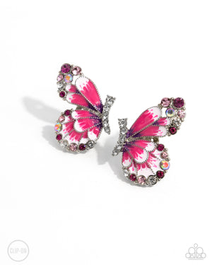 Paparazzi Decadent Descent - Pink Clip-On Earrings