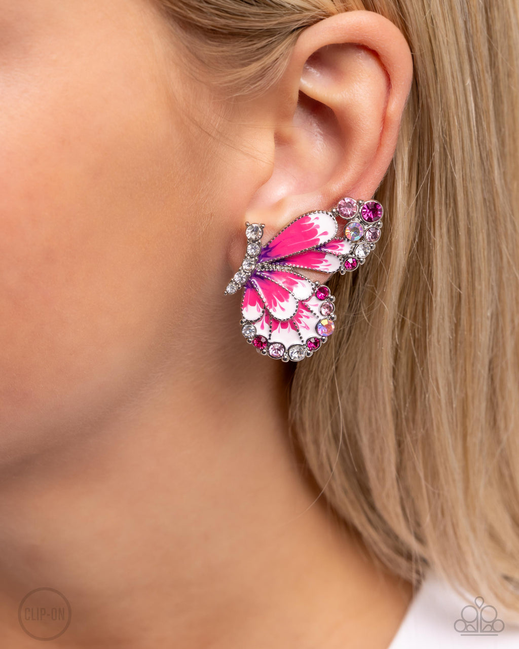 Paparazzi Decadent Descent - Pink Clip-On Earrings