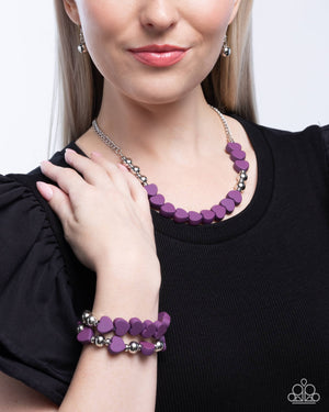 Paparazzi Malibu Motivation Purple Necklace & Malibu Moxie Purple Bracelet