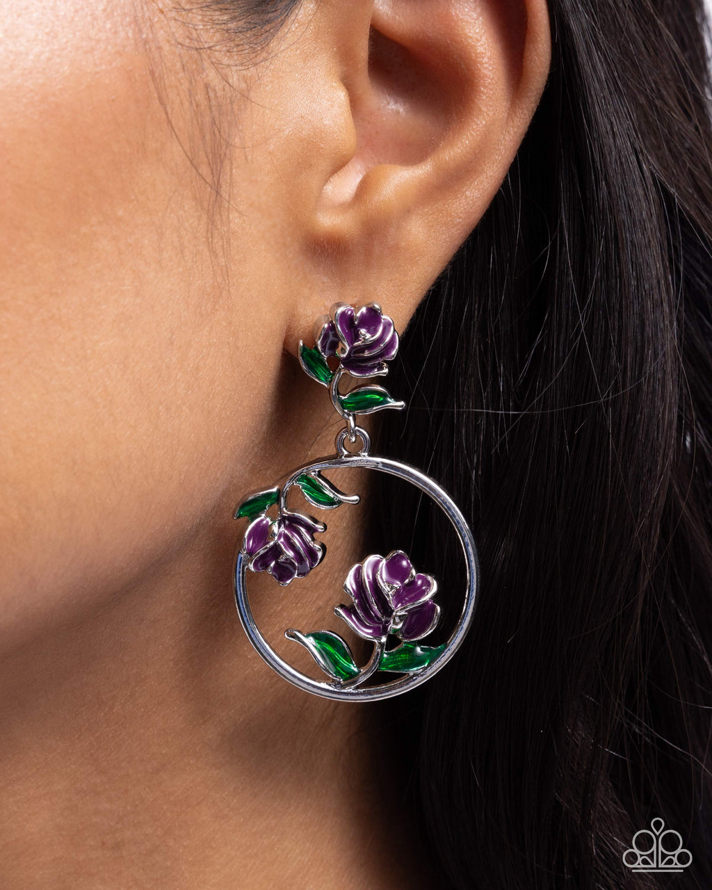 Paparazzi ROSE to You - Purple Earrings