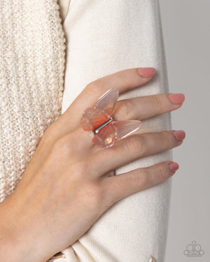 Paparazzi Fine Flight - Pink Necklace & Free-Spirited Flight - Pink Ring