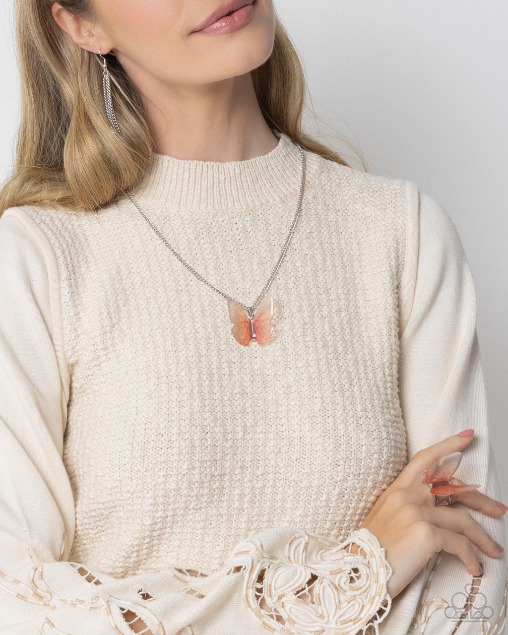 Paparazzi Fine Flight - Pink Necklace & Free-Spirited Flight - Pink Ring