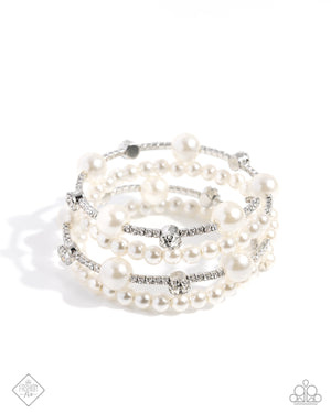 Paparazzi Adorably Amiable - White Bracelet