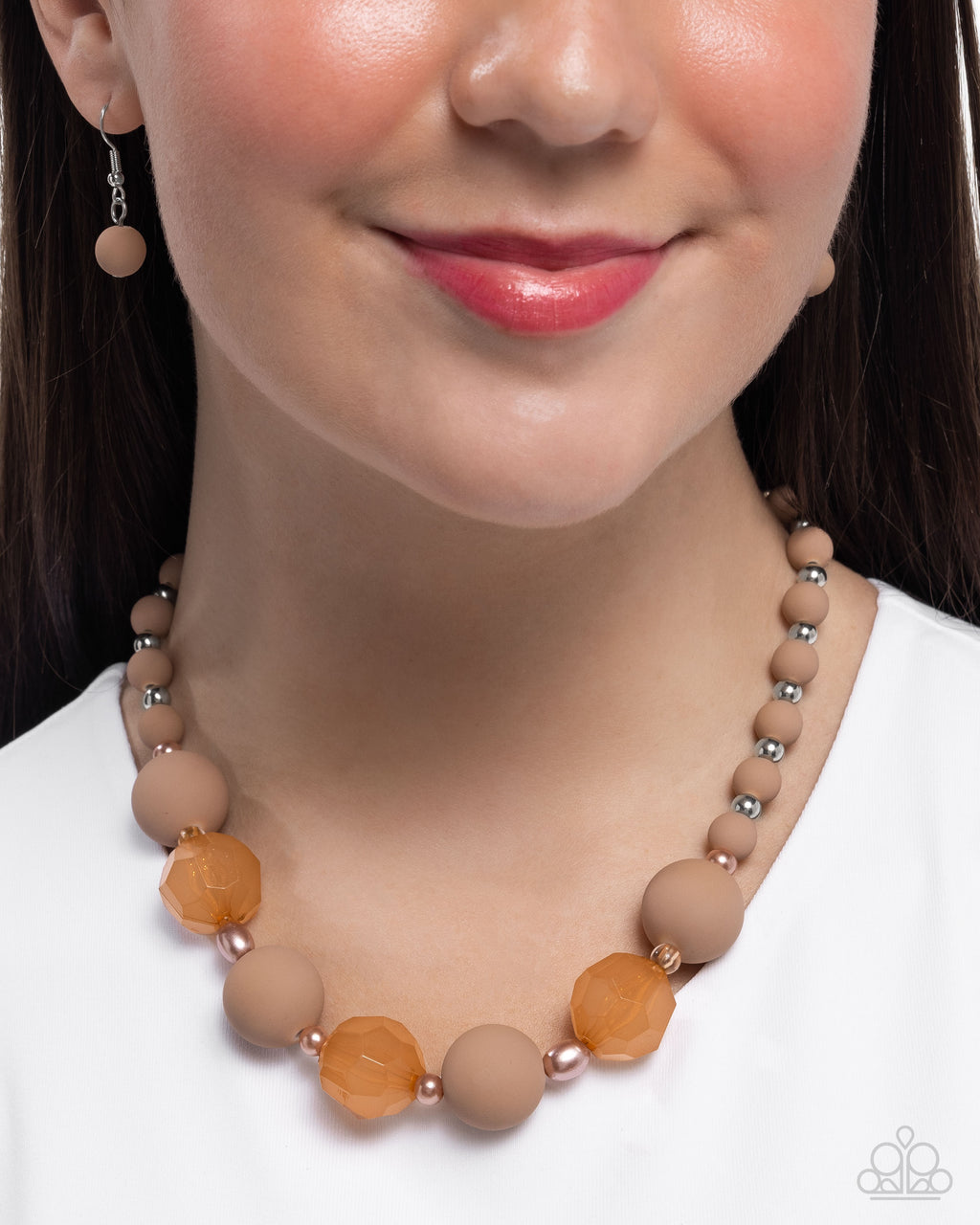 Paparazzi Suddenly Slanted - Brown Necklace