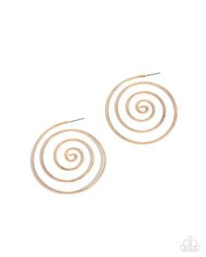Paparazzi Seize the Spiral - Gold Earrings