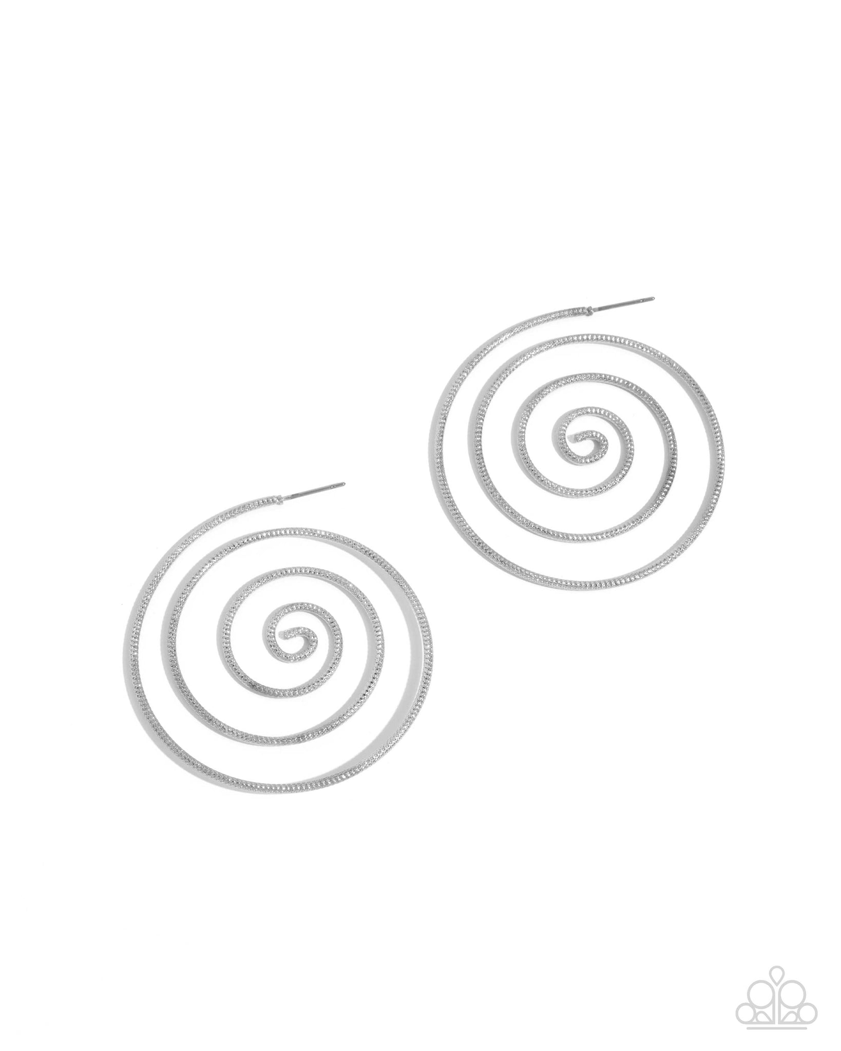 Paparazzi Seize the Spiral - Silver Earrings