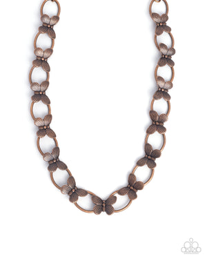 Paparazzi Butterfly Build Copper Necklace & Fluttering Fabrication Copper Bracelet