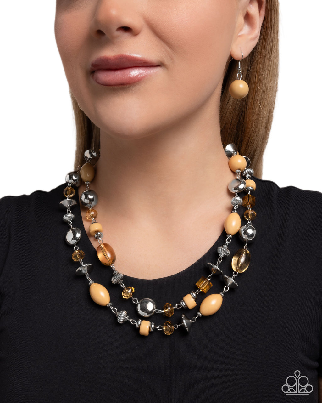 Paparazzi Eye-Catching Earnings - Brown Necklace