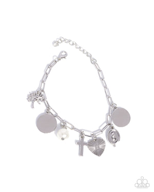 Paparazzi Charm Commitment - White Bracelet