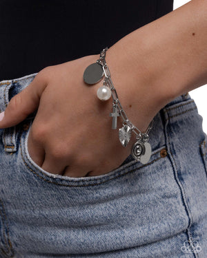 Paparazzi Charm Commitment - White Bracelet