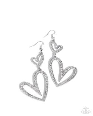 Paparazzi Power Couple - White Earrings