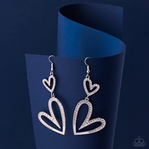 Paparazzi Power Couple - White Earrings