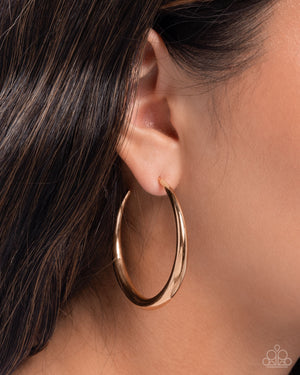 Paparazzi Sleek Selvage - Gold Earrings
