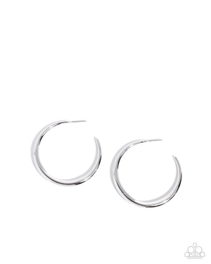 Paparazzi Sleek Selvage - Silver Earrings
