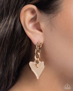 Paparazzi Mechanic Match - Gold Earrings